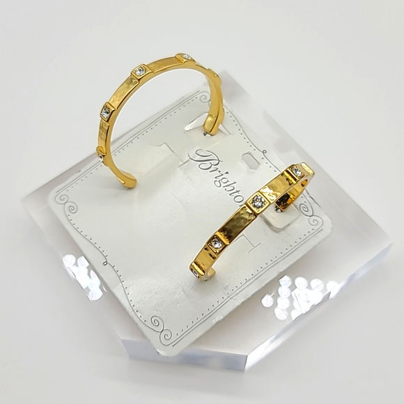 NWTS $68 Brighton "Meridian Zenith"  Gold Hoops w Swarovski Crystal Stations! π - Picture 6 of 10